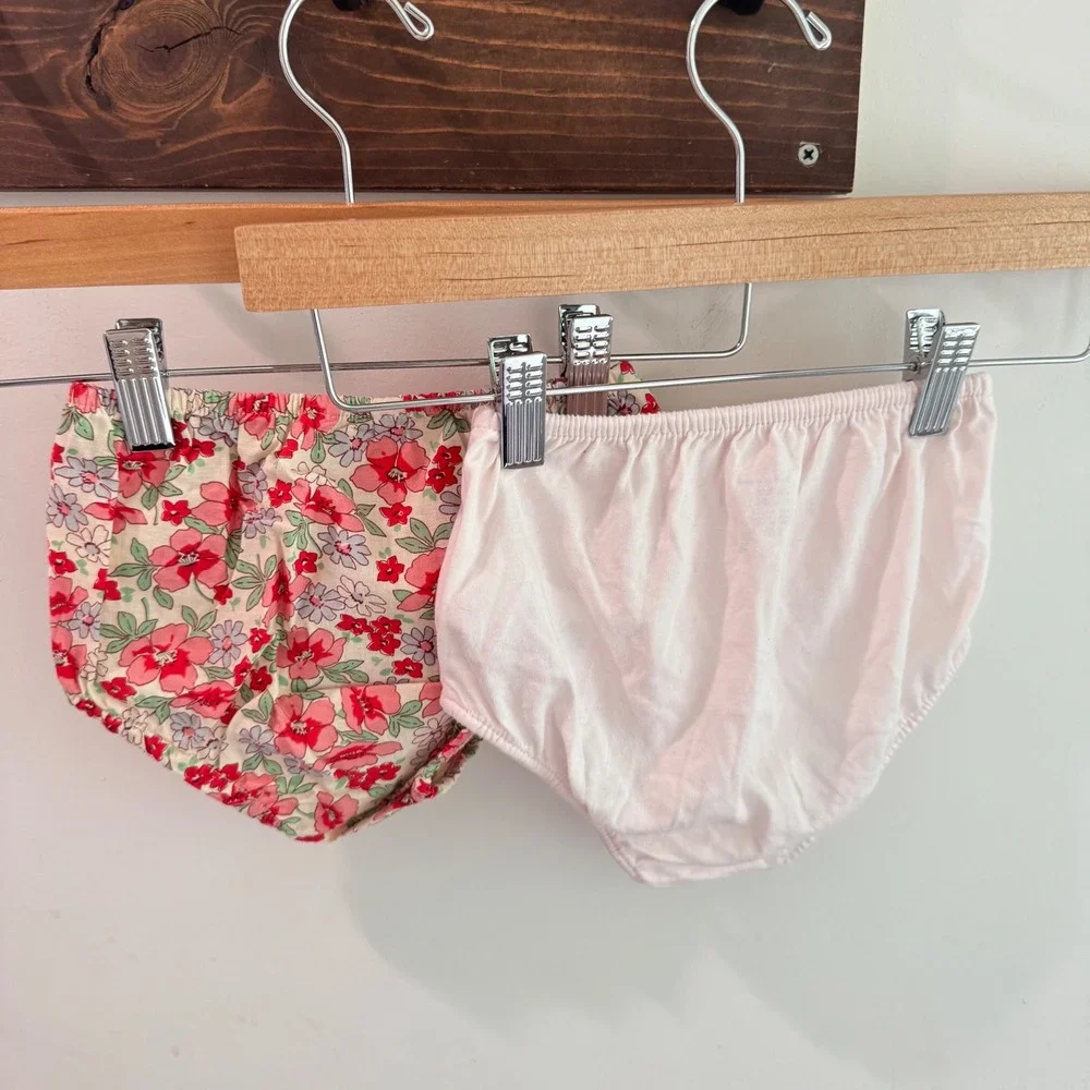 Ralph Lauren Baby Girls Floral and Pink Diaper Covers Bloomers Set 18M